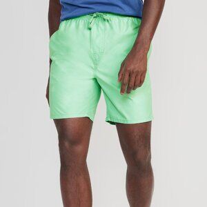 Solid  Green Men's Swim Trunks -- 7-inch inseam - NWT Size XXXXL.